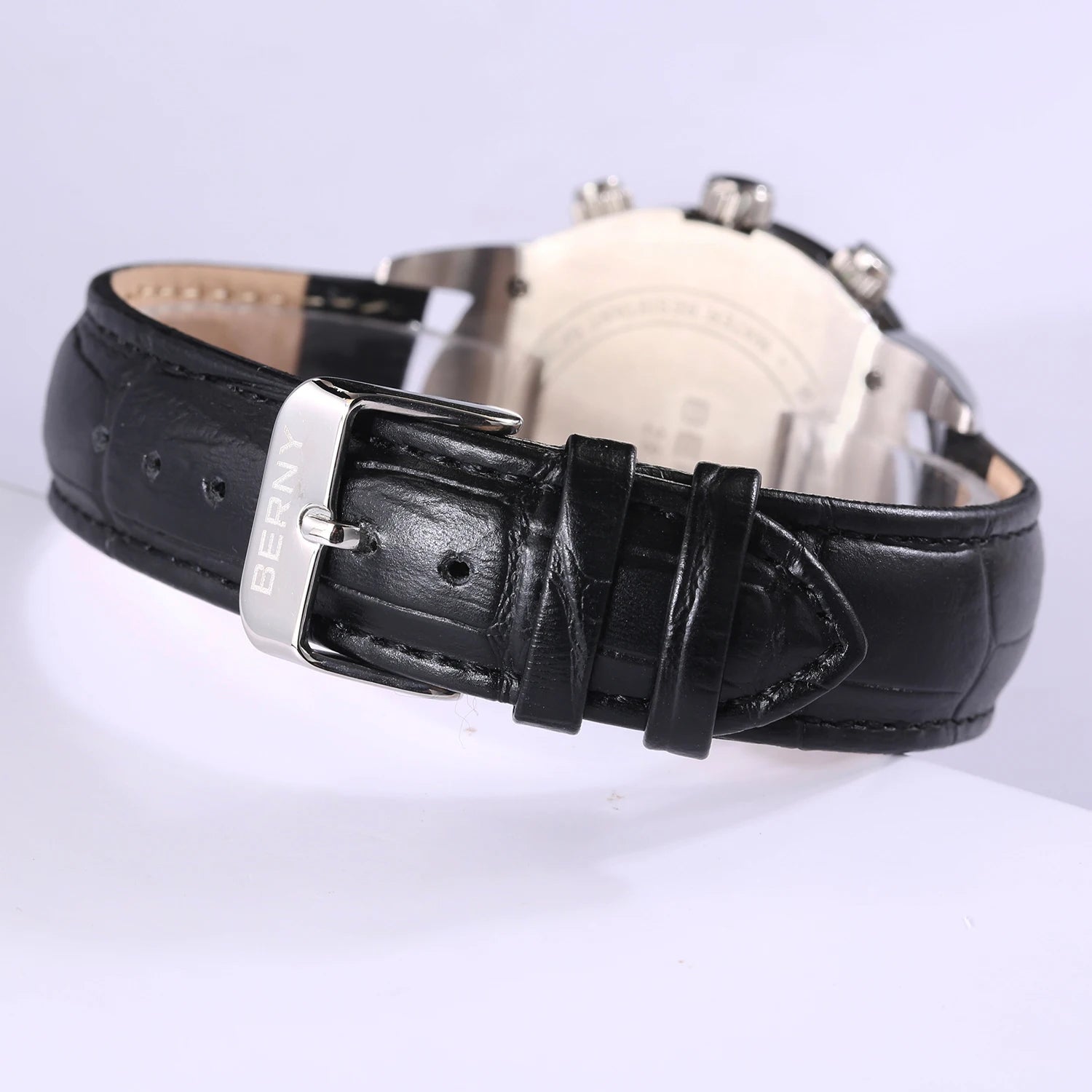 BERNY Men's Quartz Watch – Multifunction Dial Business Leather Strap Luminous Waterproof