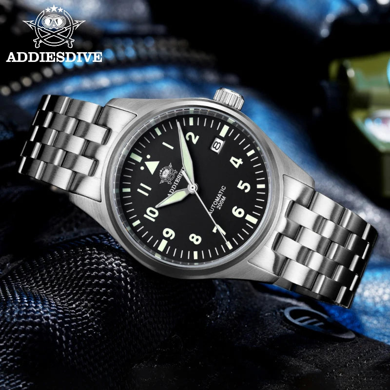 ADDIESDIVE Luxury Men's Business Watch 316L Stainless