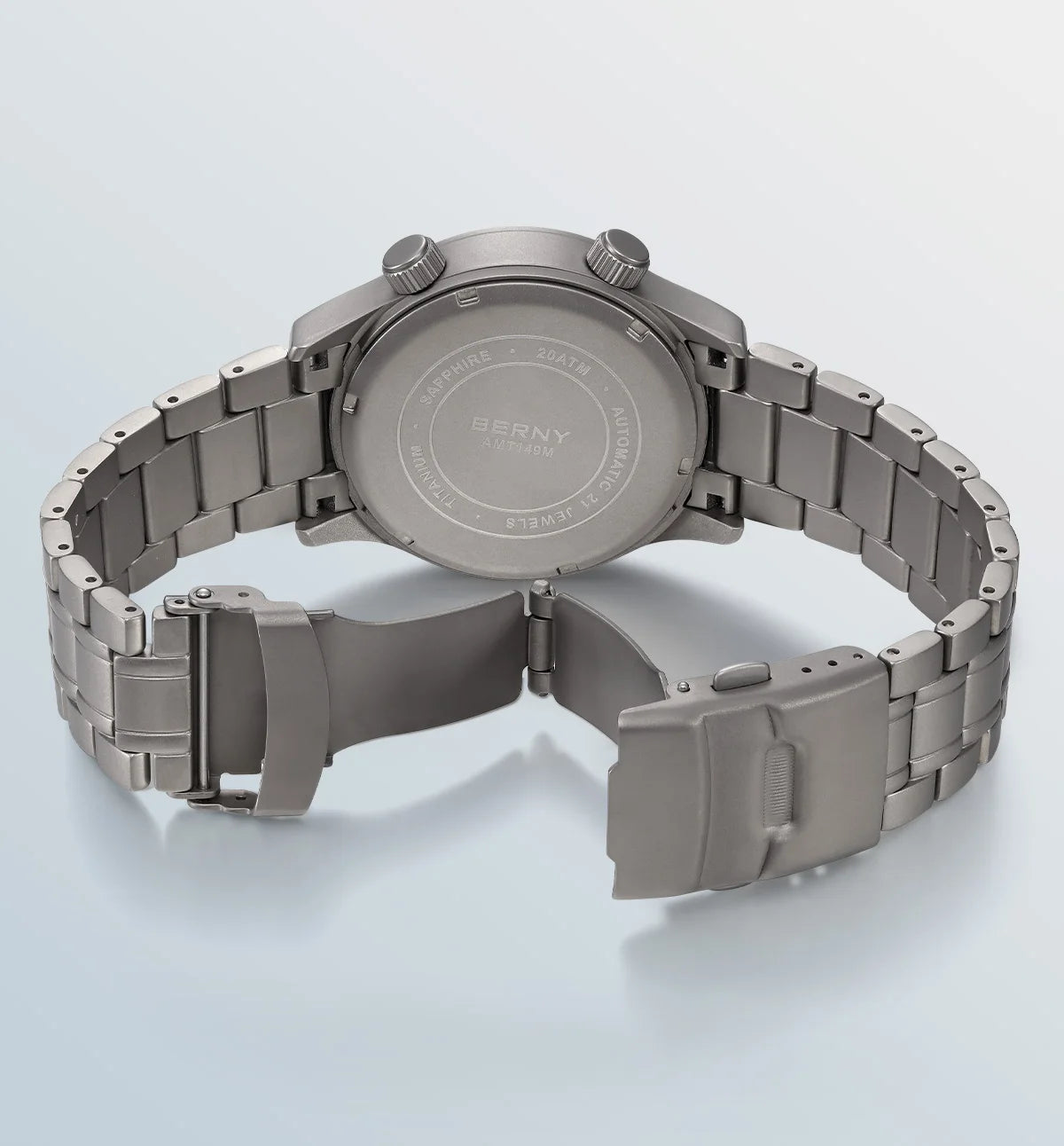 BERNY Men's Titanium Automatic Diver Watch – 20ATM, Sapphire, Miyota 8215