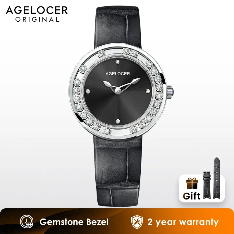 AGELOCER Baikal Diamond Women’s Watch – Luxury Quartz Wristwatch