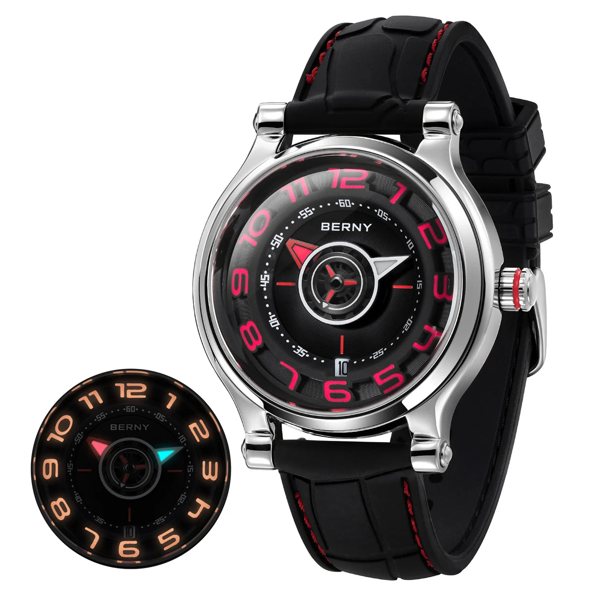 BERNY Miyota 8215 Automatic Men’s Watch – Sapphire, Super Luminous