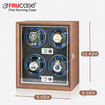 FRUCASE Wooden Watch Winder Box – 4-Slot Automatic Watch Storage Display with LED Light