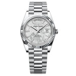 Silver watch with detailed face and bracelet on a white background, featuring 'PAGANI DESIGN' branding.