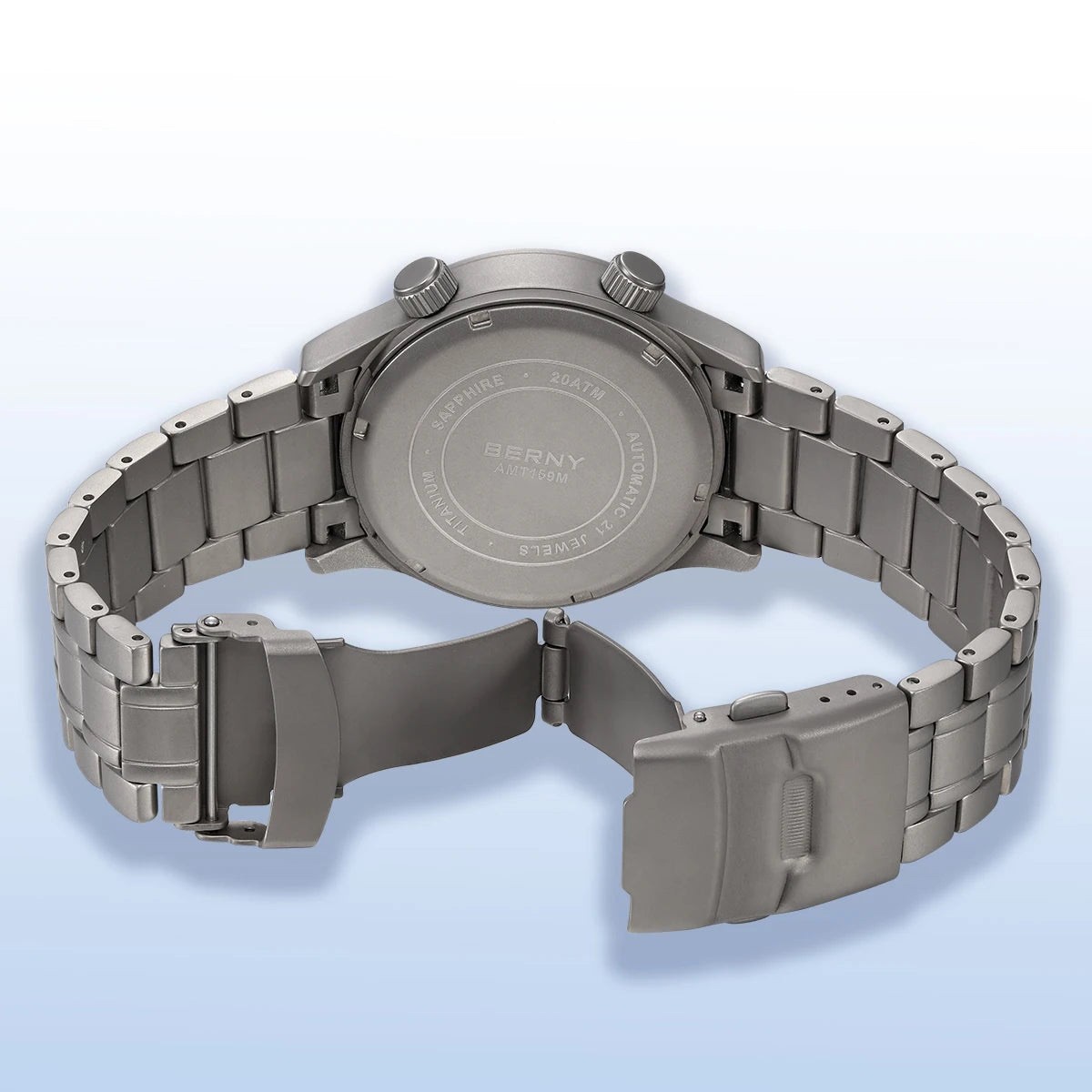 BERNY Men's Automatic Titanium Diver Watch – 20ATM Waterproof Sapphire Luminous