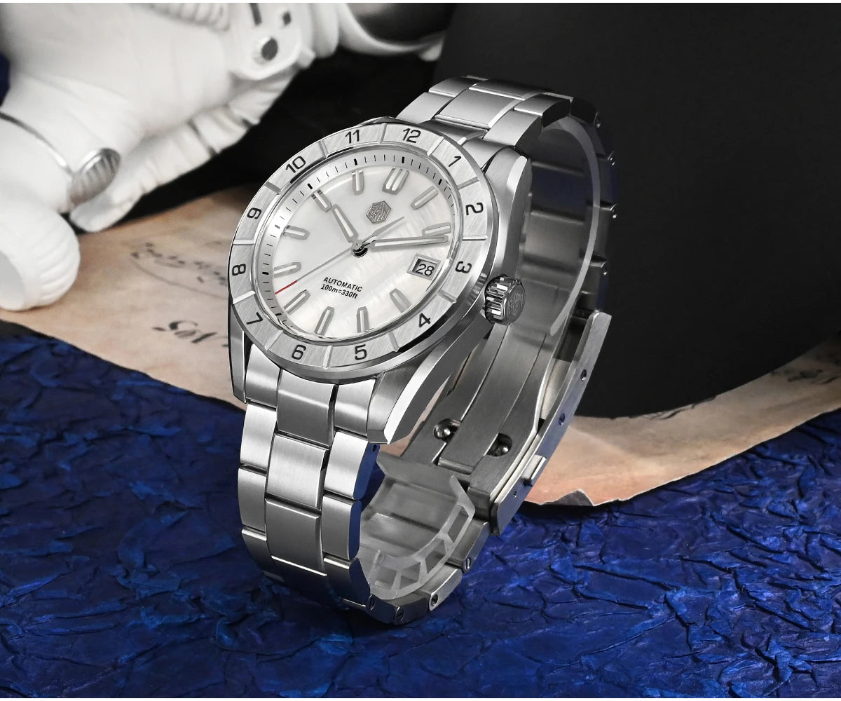 San Martin SN0130 42mm Peacock Gemstone Dial NH35 Automatic Luxury Men’s Watch