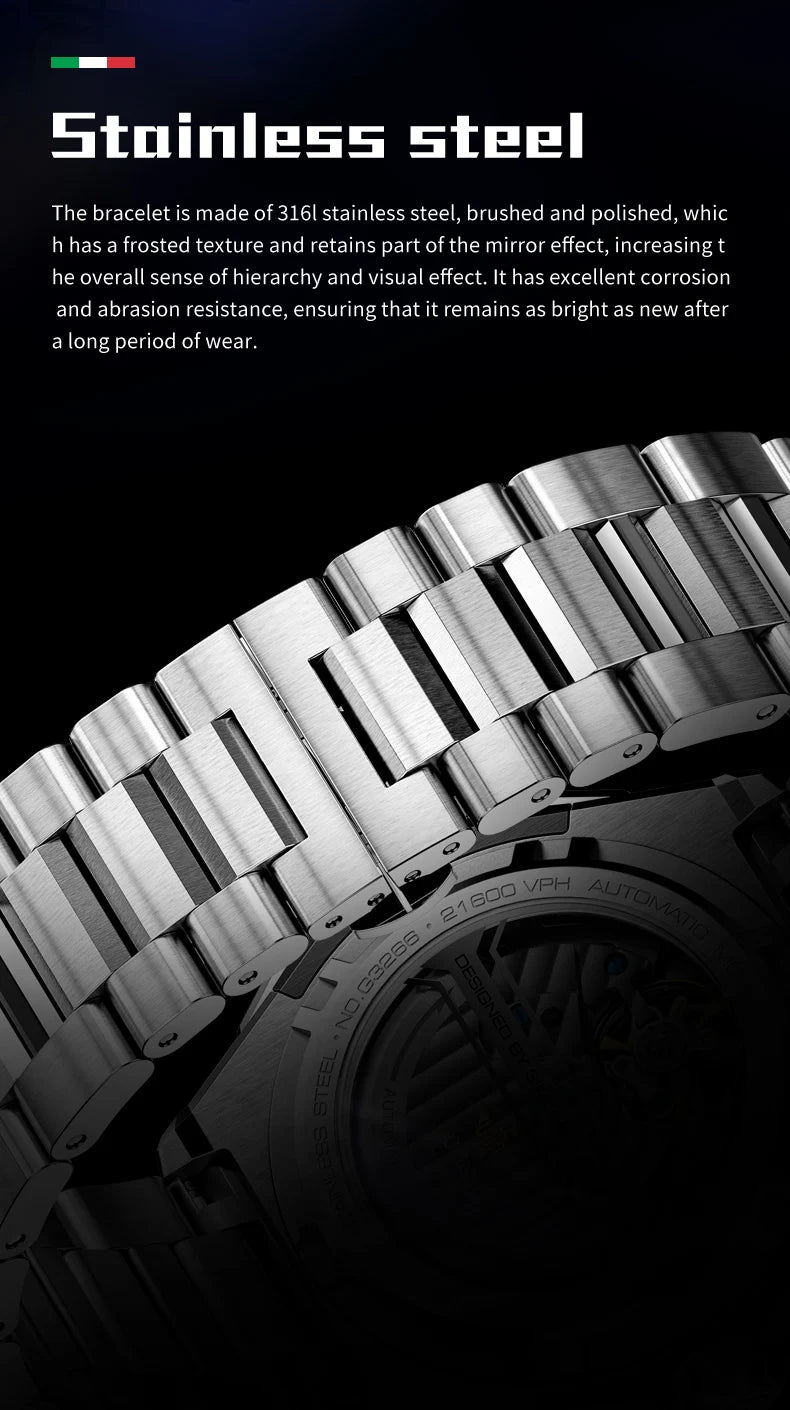 OUPINKE 3266 Men’s Automatic Skeleton Watch – Luxury Mechanical