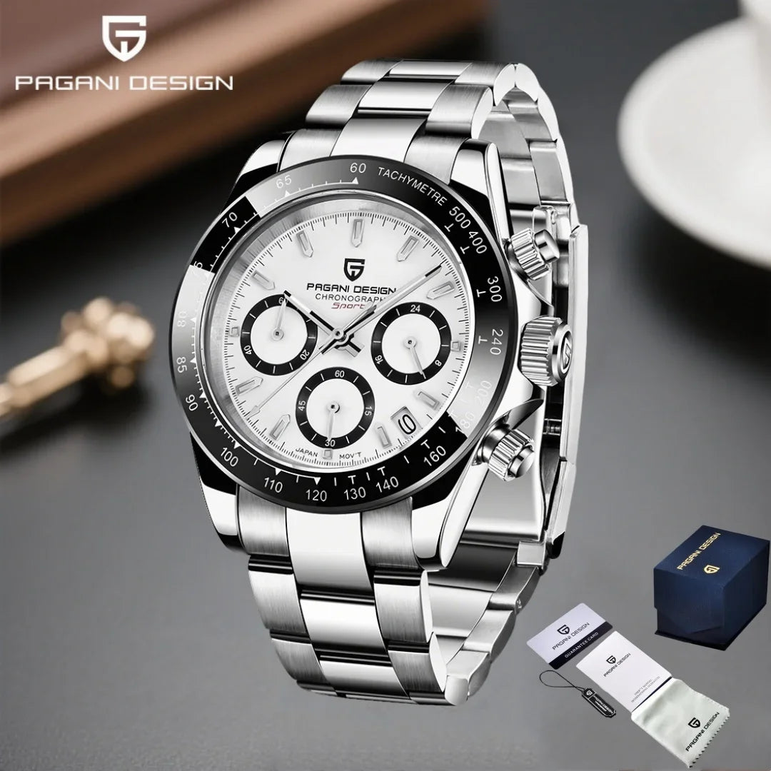 PAGANI DESIGN Men's Chronograph Quartz Watch – Sapphire, Stainless Steel, VK63