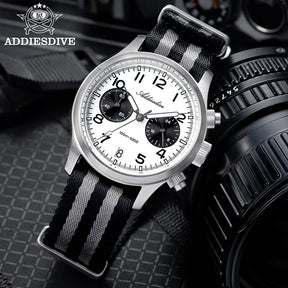 Addiesdive VK64 Chronograph Watch – 39mm, Sapphire, 100M Waterproof