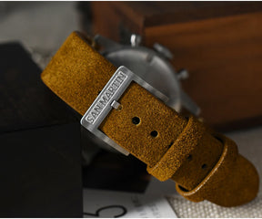 San Martin SN0127 Vintage Pilot Chronograph – VK64, Leather Strap