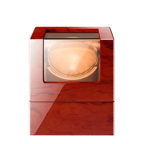 Embers Dual Watch Winder Box – Wooden Automatic Mechanical Watch Storage Case with 2 Ports Display & Safe Winding