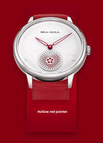 Seagull Women's Automatic Watch ST17 – Red Leather Strap Stainless Steel Waterproof 6130L