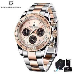 Pagani Design Men’s Chronograph Watch – Black Luxury Quartz, Waterproof