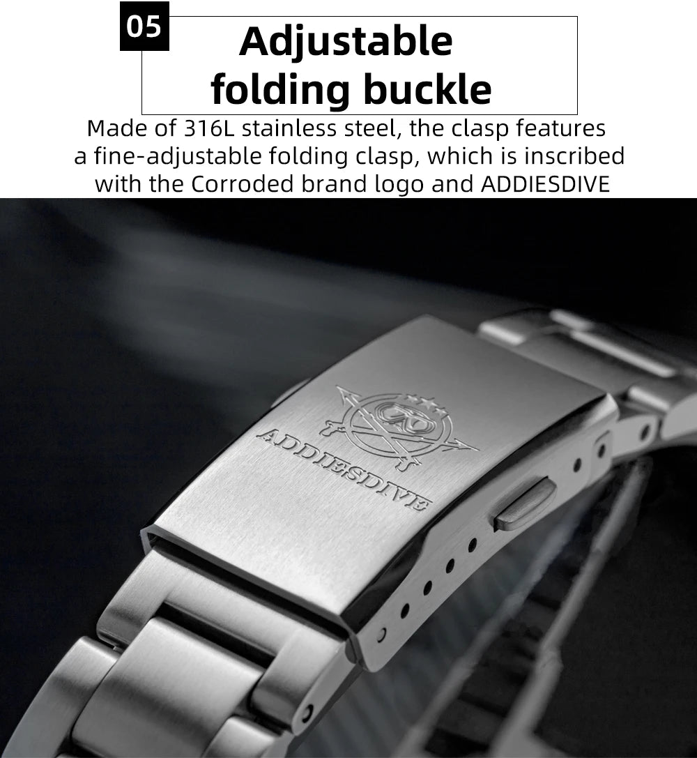 ADDIESDIVE Watches for Men 39mm Luxury NH35 Automatic Watch AD2077 Mechanical Wristwatch New Luminous Waterproof 100m Diving