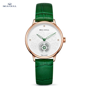 Seagull Women's Lucky Clover Skeleton Automatic Watch - Diamond Accents