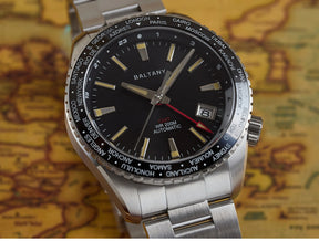 Baltany Men’s GMT Automatic Watch 40mm – NH34, Sapphire Crystal, 200m Dive, Luminous, World Time Bezel