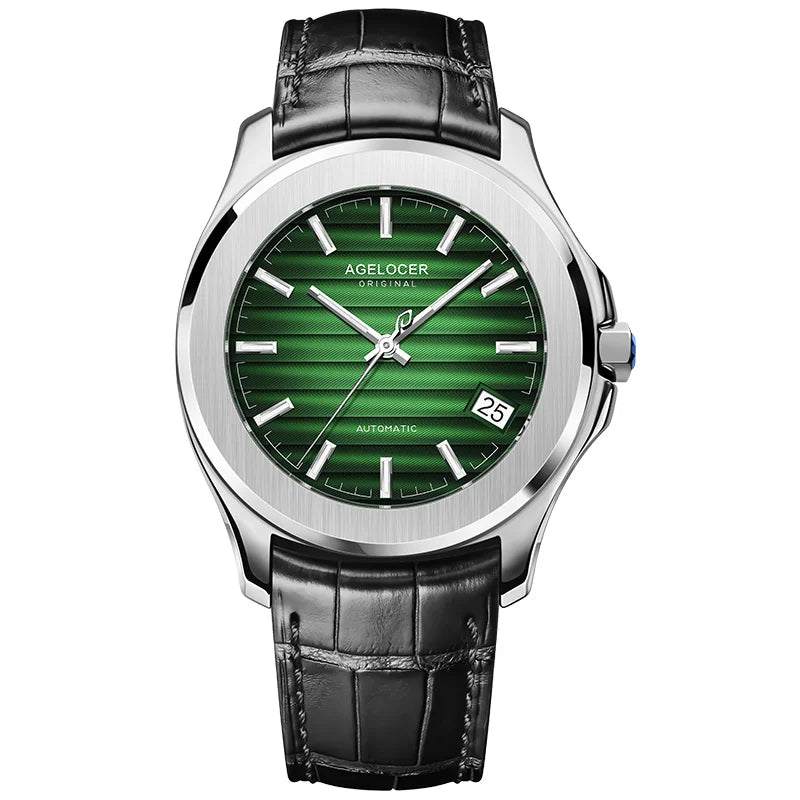 Agelocer Baikal Men’s Luxury Automatic Watch - Gold Business Edition with Big Calendar