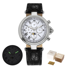 BERNY Men’s Automatic Dress Watch – Sun & Moon Phase, Leather Strap