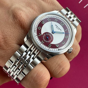 Pierre Philippe 38mm Ultra-Thin Mechanical Dress Watch – Red Dial, Manual Wind ST17 Movement