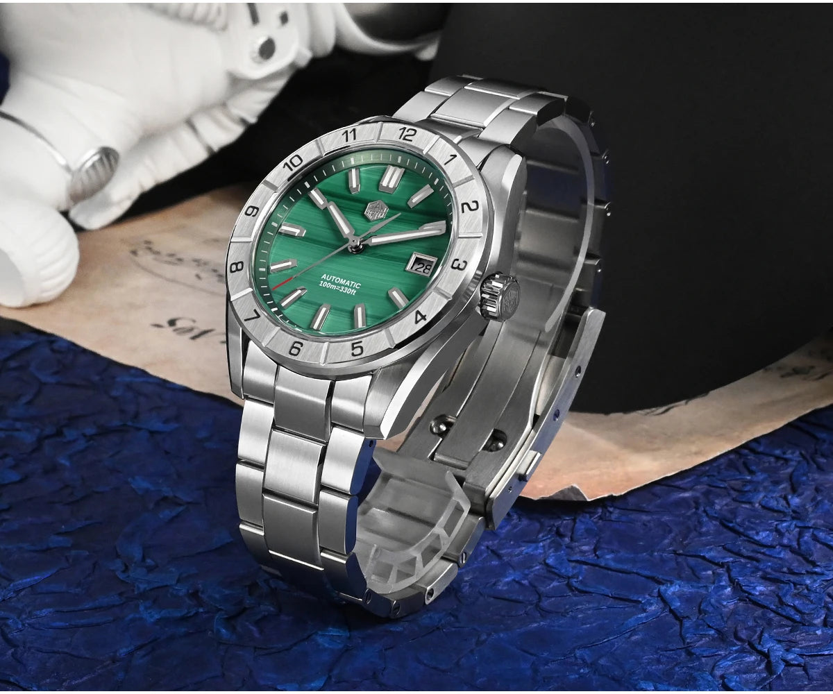 San Martin SN0130 42mm Peacock Gemstone Dial NH35 Automatic Luxury Men’s Watch