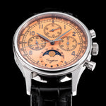 Sugess Men’s Chronograph Watch – ST1908 Mechanical, Moonphase, Swan Neck, Sapphire Crystal