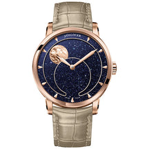 AGELOCER Men’s Moon Phase Watch – Blue Aventurine Dial, 29.5-Day Display, Luxury Automatic Wristwatch
