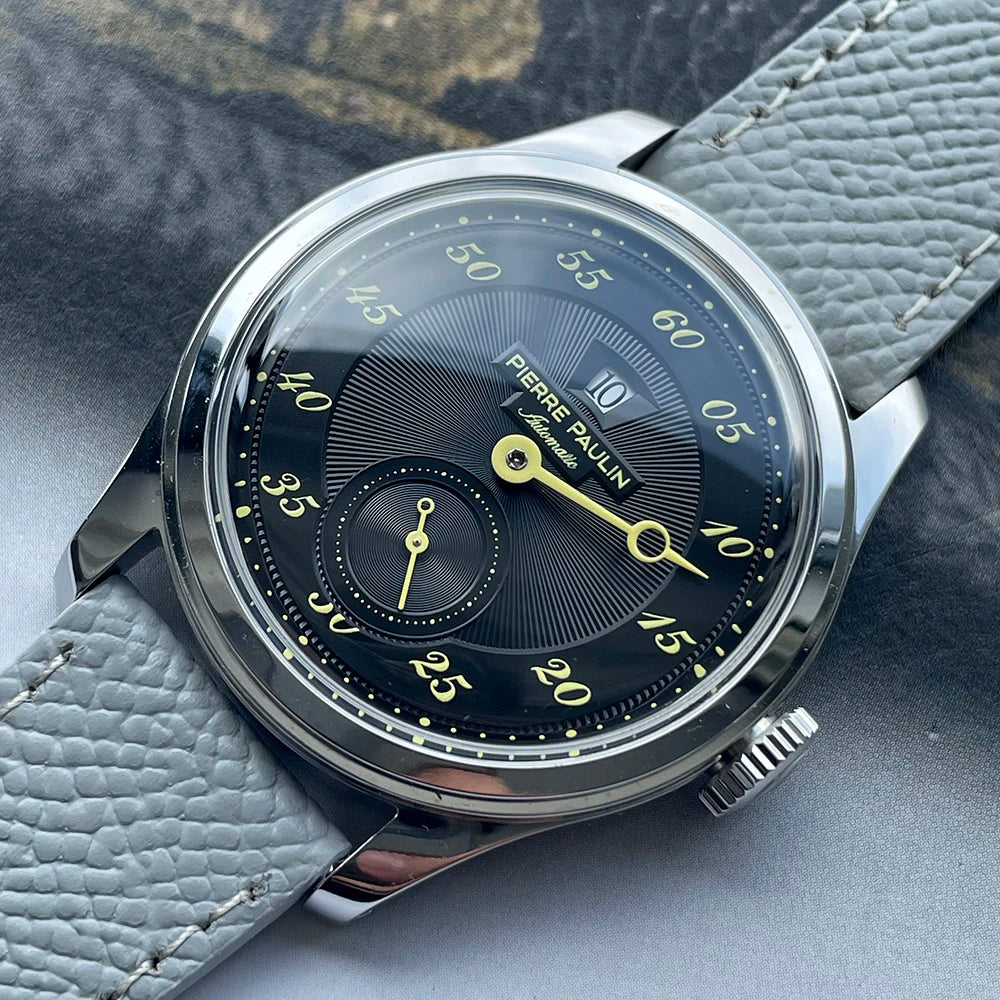 Pierre Paulin Jumping Hour Men's Automatic Watch 38mm – ST17 Salmon Dial Vintage Date