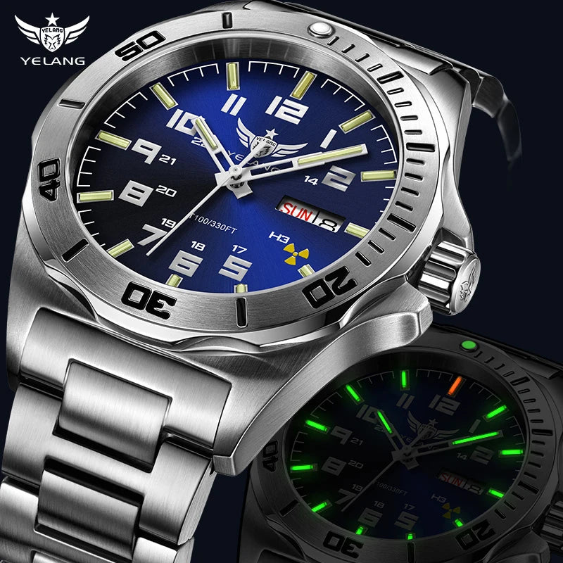 Yelang V1019 44MM Men's Watch NH36 100M Deep Diving Mechanical Automatic Watch