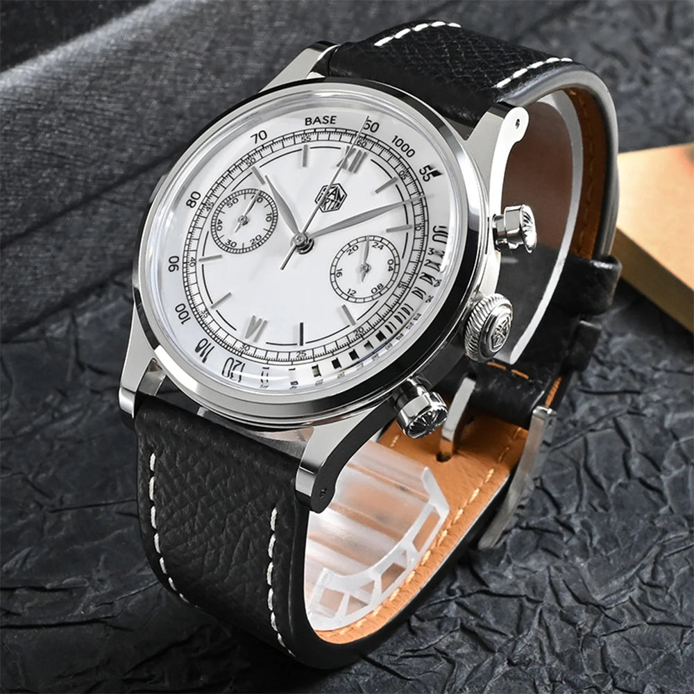 San Martin Men's Chronograph Quartz Watch – 38mm VK64, Sapphire Glass SN0101