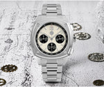 San Martin Men's Chronograph Watch 39.5mm – VK63 Quartz Panda Dial 100M Waterproof Sapphire