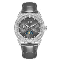 Hanboro 41.5mm Mechanical Watch: Automatic Multi-Dial with Day, Month, Date & Crystal Bezel