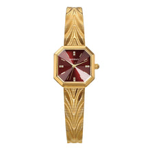 BERNY Women's Gold Quartz Watch – Octagonal Stainless Steel