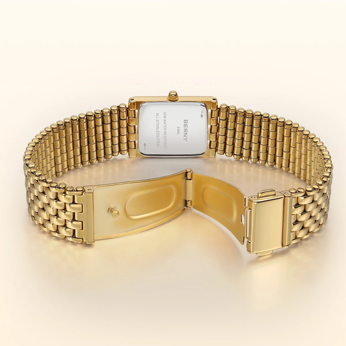 BERNY Women's Gold Watch Stainless Steel Quartz