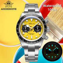 Addiesdive AD2520 Chronograph Watch – VK64 Quartz, 100M Waterproof