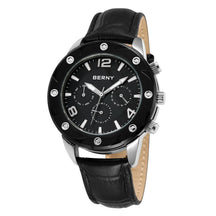 BERNY Men's Quartz Watch – Multifunction Dial Business Leather Strap Luminous Waterproof