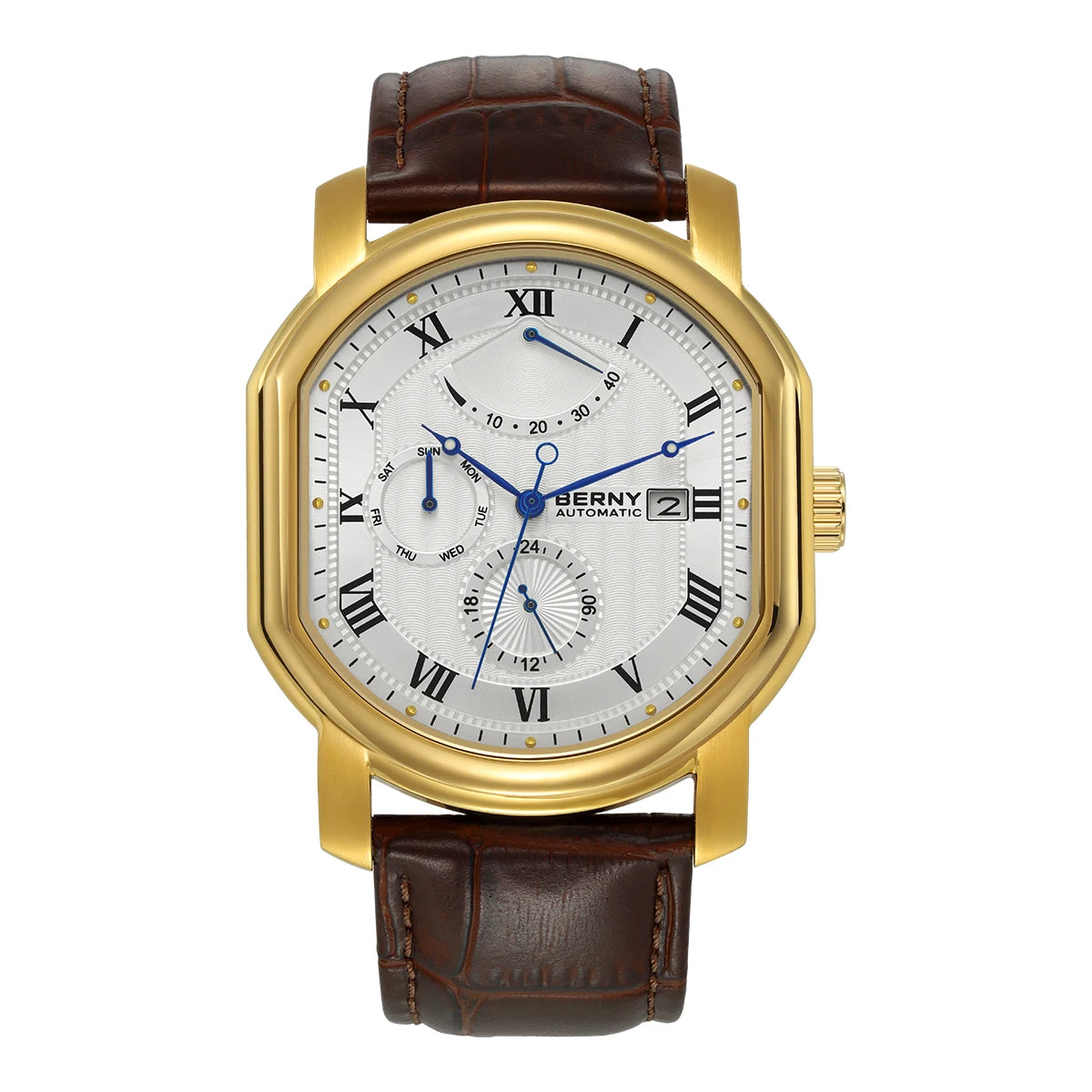 BERNY Men’s Automatic Mechanical Watch – Luxury Sapphire Self-Winding Waterproof Wristwatch
