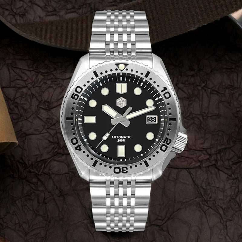 San Martin Men's Abalone Automatic Dive Watch – NH35 Sapphire Crystal  Luxury Mechanical Watch
