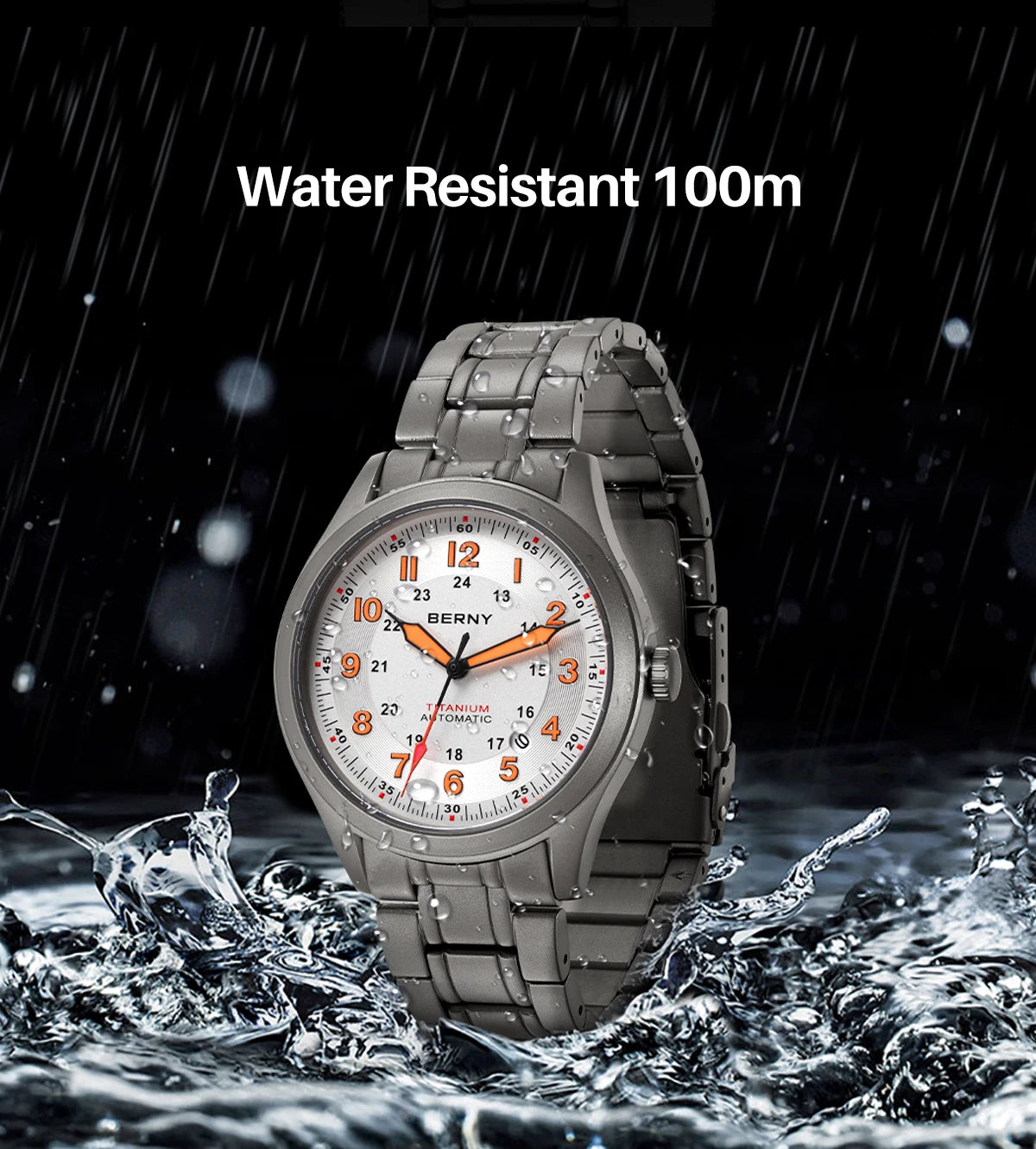BERNY Men's Automatic Full Titanium Watch