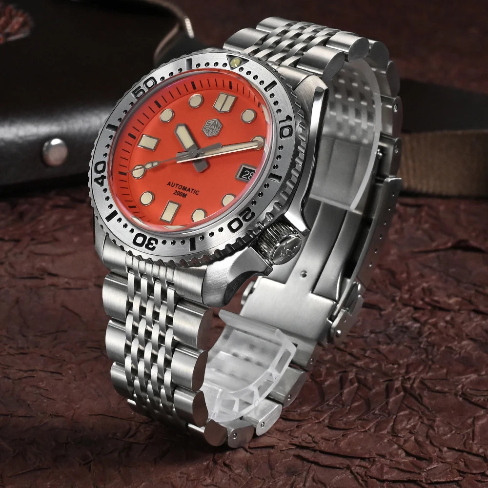San Martin Men's Abalone Automatic Dive Watch – NH35 Sapphire Crystal  Luxury Mechanical Watch
