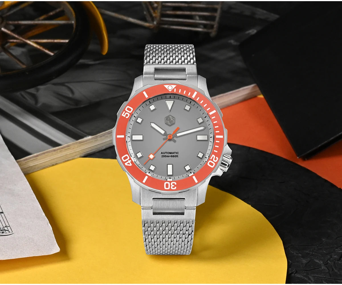 San Martin NH35 Automatic Diver Watch – 39.5mm, 200M Waterproof, Luminous