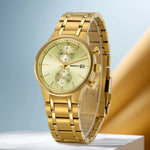 BERNY Men's Chronograph Quartz Watch – Luminous Multi-Function Wristwatch