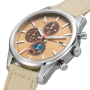 BERNY Chronograph Watch – Miyota OS10 Sapphire AR Coated Waterproof Sport