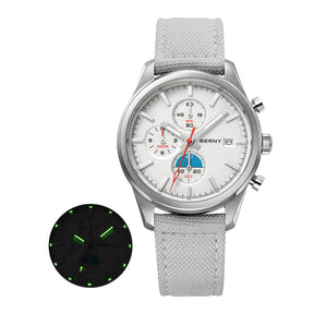 BERNY Chronograph Watch – Miyota OS10 Sapphire AR Coated Waterproof Sport