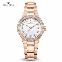 Seagull 1140L Ladies Mechanical Watch: Elegant Stainless Steel Design with Luminous Date