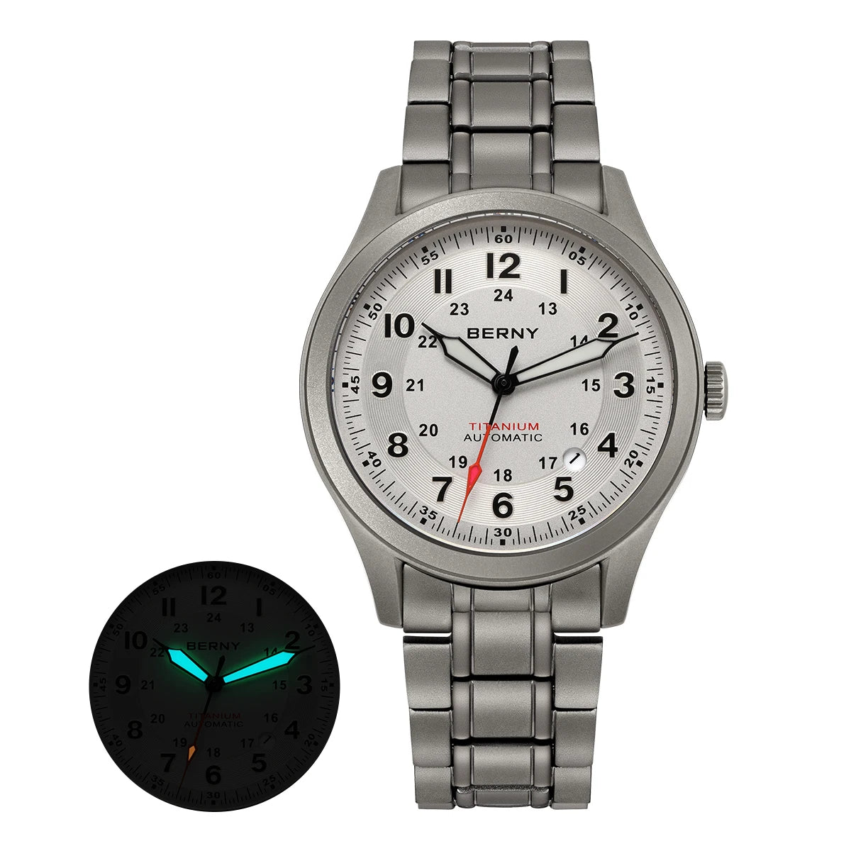 BERNY Men's Automatic Full Titanium Watch