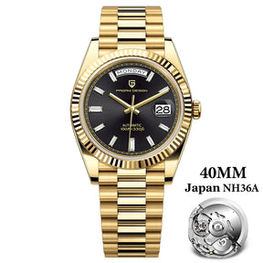 Pagani Design DD40 Men's Automatic Watch – NH36A Gold White Day-Date 2026