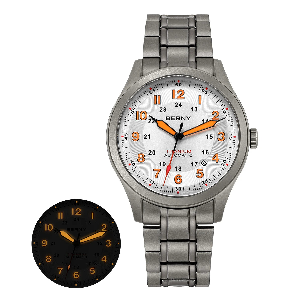 BERNY Men's Automatic Full Titanium Watch