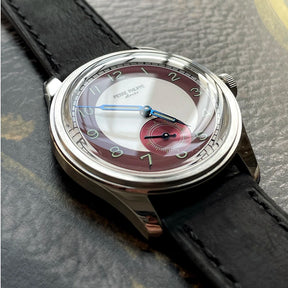 Pierre Philippe 38mm Ultra-Thin Mechanical Dress Watch – Red Dial, Manual Wind ST17 Movement
