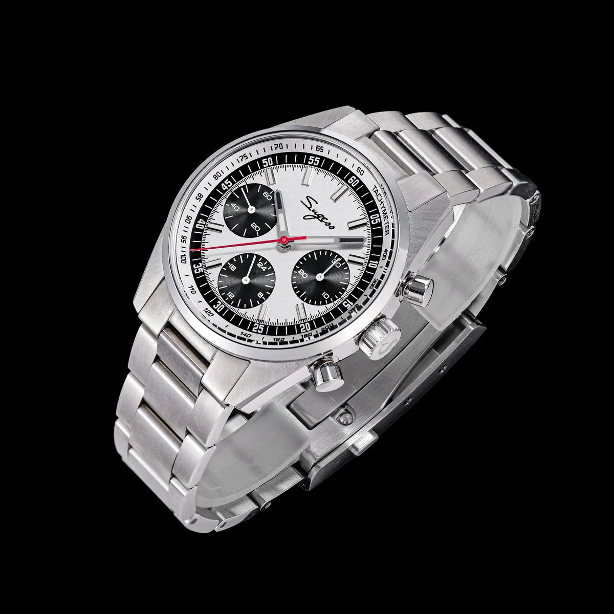 Sugess S465 Men’s Chronograph Watch 38mm – Mechanical, Gooseneck Movement, Sapphire Crystal, Roulette Dial