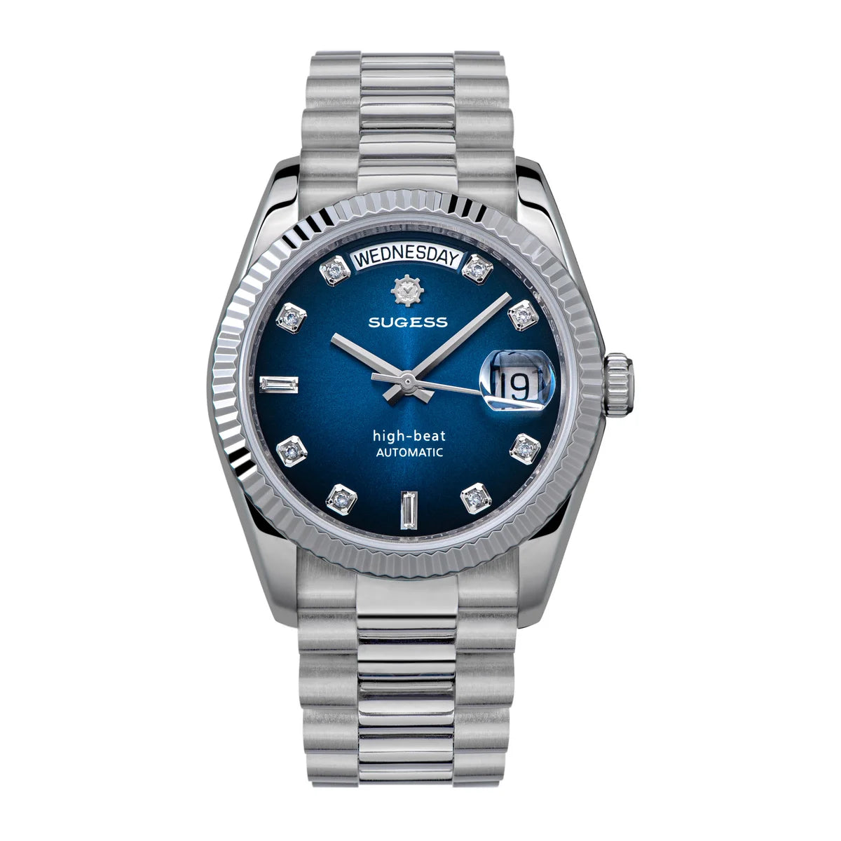 Sugess Men’s Automatic Watch 36mm – SL3034 Movement, Rose Gold, Sapphire Crystal, Date Display