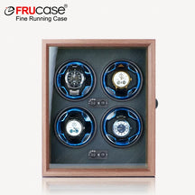 FRUCASE Wooden Watch Winder Box – 4-Slot Automatic Watch Storage Display with LED Light